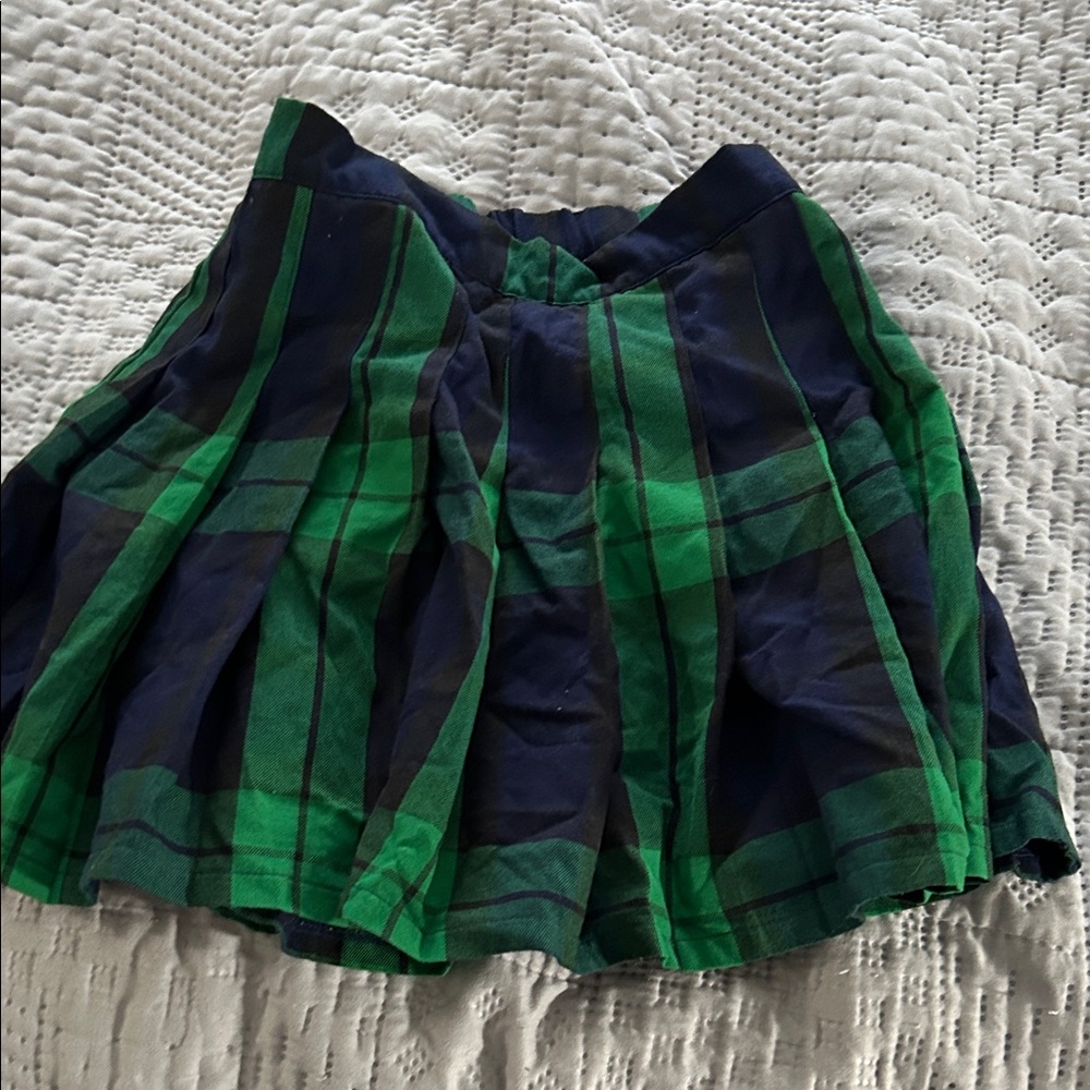 Aerie Green and Blue Plaid Mini Skirt